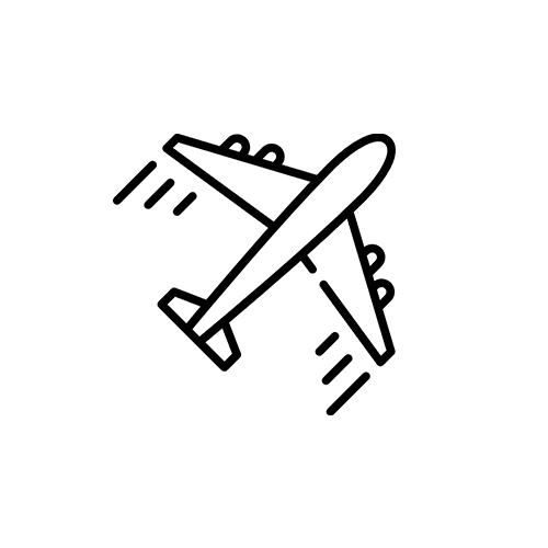 Luxury VIP transfer service with a sleek airplane icon in Heraklion, Crete.